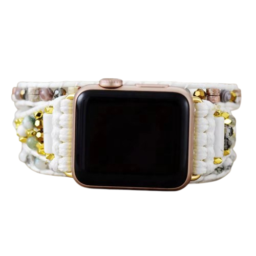 Rosetma Ethnic Labradorite Gem Designer Smart Watch Band – Elegant Jewelry Style for Apple Watch